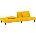 Divano Letto a 2 Posti con 2 Cuscini Giallo in Velluto - Foto miniatura 4