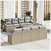 Set di Divani da Giardino da 9 Pezzi con Cuscini Beige in Polyrattan e Acacia - Foto miniatura 2