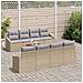 Set di Divani da Giardino da 9 Pezzi con Cuscini Beige in Polyrattan e Acacia - Foto miniatura 3