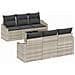 Set di Sofà da Giardino in 7 Pezzi con Cuscini Grigio Chiaro Rattan Polimerico - Foto miniatura 1