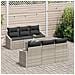 Set di Sofà da Giardino in 7 Pezzi con Cuscini Grigio Chiaro Rattan Polimerico - Foto miniatura 3
