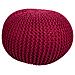 Puf In Cotone Intrecciato Rosso 45x45x30h - Foto miniatura 1