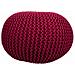 Puf In Cotone Intrecciato Rosso 45x45x30h - Foto miniatura 2
