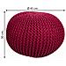 Puf In Cotone Intrecciato Rosso 45x45x30h - Foto miniatura 5