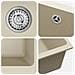 Lavello Beige 530 x 460 mm 80% Quarzo e 20% Resina - Foto miniatura 7