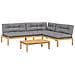 Set Divani Pallet Giardino 4pz Cuscini Legno Massello Acacia - Foto miniatura 1