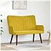 Sofa a Due Posti Giallo 115 x 61 x 87 cm Velluto - Foto miniatura 2