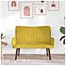 Sofa a Due Posti Giallo 115 x 61 x 87 cm Velluto - Foto miniatura 3