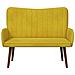 Sofa a Due Posti Giallo 115 x 61 x 87 cm Velluto - Foto miniatura 4