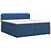 Letto box spring con materasso Blu 200 x 200 cm Tessuto - Foto miniatura 1