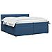 Letto box spring con materasso Blu 200 x 200 cm Tessuto - Foto miniatura 3
