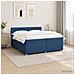 Letto box spring con materasso Blu 200 x 200 cm Tessuto - Foto miniatura 4
