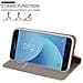 Custodia Compatibile Con Samsung Galaxy J3 2017 In Grigio Chiaro Marrone - Coperchio Protettiva Con Chiusura Magnetica, Funzione Stand E Tasca Per Le Carte - Foto miniatura 7