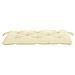 Cuscino per Panca da Giardino Bianco Crema 100x50x7 cm Tessuto - Foto miniatura 2