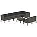 Set Divani Da Giardino 9 Pz Con Cuscini In Polyrattan Grigio - Foto miniatura 1