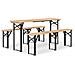 Set Tavolo Birreria Pieghevole 3 Pz In Legno Massello Di Abete - Foto miniatura 2