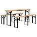 Set Tavolo Birreria Pieghevole 3 Pz In Legno Massello Di Abete - Foto miniatura 3