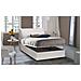Letto Piazza E Mezza Angela, Letto Contenitore Con Rivestimento In Ecopelle, 100% Made In Italy, Apertura Frontale, Adatto Per Materasso Cm 120x190, Bianco - Foto miniatura 4