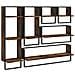 Set Mensole Parete Con Aste 6pz Rovere Fumo Legno Multistrato - Foto miniatura 2