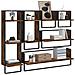 Set Mensole Parete Con Aste 6pz Rovere Fumo Legno Multistrato - Foto miniatura 3