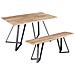 Set Da Pranzo Legno Chiaro E Metallo Nero Upton - Foto miniatura 5