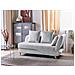 Chaise Longue Versione Destra Meri Lino Sintetico Grigio Chiaro Con Contenitore - Foto miniatura 7