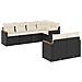 Set Divani Da Giardino Con Cuscini 7pz Nero Polyrattan - Foto miniatura 1