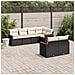 Set Divani Da Giardino Con Cuscini 7pz Nero Polyrattan - Foto miniatura 3