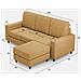Divano Sakar 3 Posti (tre Sedute Da 60cm) + Pouf Misure Esterne L. 208 P. 155 Colore Ocra - Foto miniatura 3
