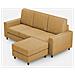 Divano Sakar 3 Posti (tre Sedute Da 60cm) + Pouf Misure Esterne L. 208 P. 155 Colore Ocra - Foto miniatura 1