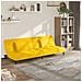 Divano Letto a 2 Posti con 2 Cuscini Giallo in Velluto - Foto miniatura 2