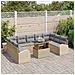 Set Divano Giardino 10 Pezzi con Cuscini Beige in Rattan Polietileno, Divano Giardino 2 Posti con Ripostiglio e Cuscini Beige in Rattan Polietileno - Foto miniatura 3