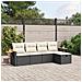 Set Divani da Giardino 5 pz con Cuscini in Polyrattan Nero - Foto miniatura 2