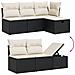 Set Divani da Giardino 5 pz con Cuscini in Polyrattan Nero - Foto miniatura 3