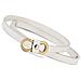 Cintura Liscia Con Fibbia (105 Cm) In Pelle Pu Marrone Chiaro, Accessorio Versatile Per Ogni Outfit White - Foto miniatura 1