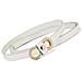 Cintura Liscia Con Fibbia (105 Cm) In Pelle Pu Marrone Chiaro, Accessorio Versatile Per Ogni Outfit White - Foto miniatura 2