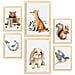 Set Di 6 Stampe Animali Ad Acquerello Per La Scuola Materna: Dipinti Decorativi Estetici Per Il Tuo Soggiorno, Camera Da Letto E Casa A3 & A4 Telaio In Legno Chiaro - Foto miniatura 1