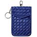 Custodia Schermante In Pelle Pu Intrecciata Per Chiavi Auto - Borsa Di Faraday Rfid Per Protezione Keyless Entry Blue - Foto miniatura 1