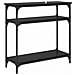 Tavolo consolle Rovere Nero 75 x 29 x 75 cm Legno multistrato - Foto miniatura 7