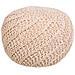 Puf In Cotone Intrecciato Panna 45x45x30h - Foto miniatura 1