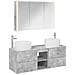 Set di mobili per il bagno 4 pcs Grigio Cemento - Foto miniatura 1
