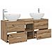 Set di mobili per il bagno 3 pz Rovere Artigianale - Foto miniatura 3