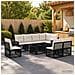 Set Divano da Giardino 9 pz Nero e Bianco Crema polyrattan - Foto miniatura 4