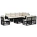 Set Divano da Giardino 9 pz Nero e Bianco Crema polyrattan - Foto miniatura 1