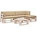 Set Divani a Pallet e Cuscini 4 pz in Legno di Pino Impregnato - Foto miniatura 1
