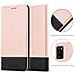 Custodia Compatibile Con Samsung Galaxy A41 In Oro Rosato Nero - Coperchio Protettiva Con Chiusura Magnetica, Funzione Stand E Tasca Per Le Carte - Foto miniatura 5