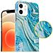 Custodia Compatibile Con Apple Iphone 12 Pro Max In Marmo Blu Verde No. 25 - Coperchio Protettivo In Silicone Tpu Con Motivo A Mosaico - Foto miniatura 3