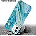 Custodia Compatibile Con Apple Iphone 12 Pro Max In Marmo Blu Verde No. 25 - Coperchio Protettivo In Silicone Tpu Con Motivo A Mosaico - Foto miniatura 4