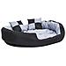 Cuscino Per Cani Reversibile Lavabile Grigio E Nero 110x80x23cm - Foto miniatura 1