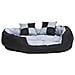 Cuscino Per Cani Reversibile Lavabile Grigio E Nero 110x80x23cm - Foto miniatura 3